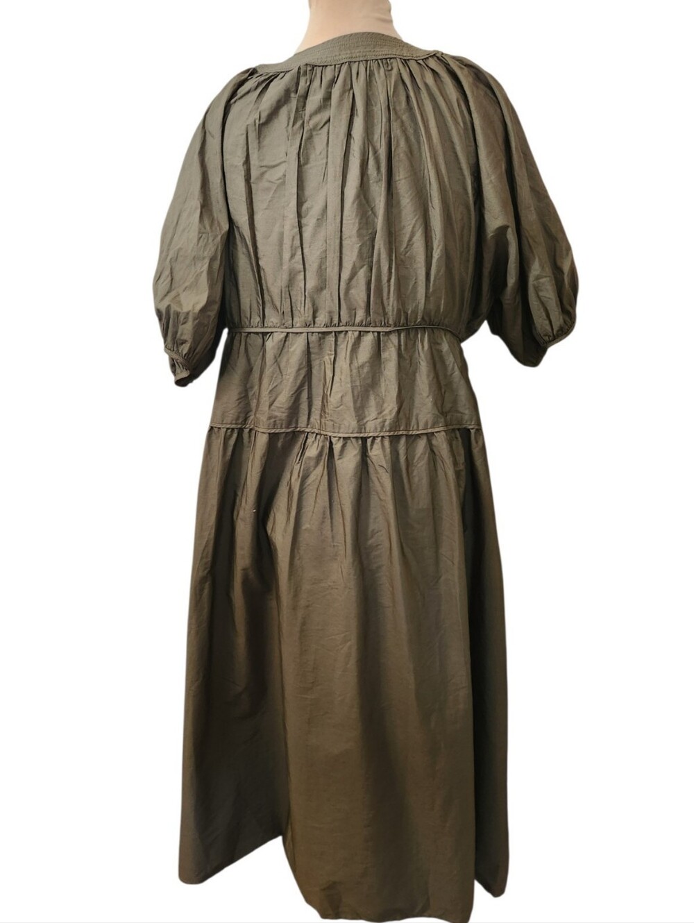 MADEWELL Puff Sleeve Maxi Prarie Dress in Poplin - Size XL - Picture 9 of 16
